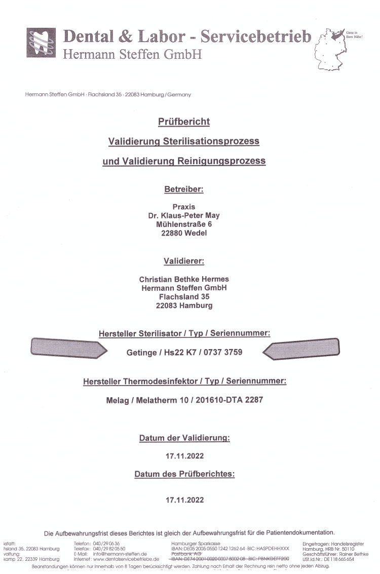 Pr�fbericht Validierung 1-15